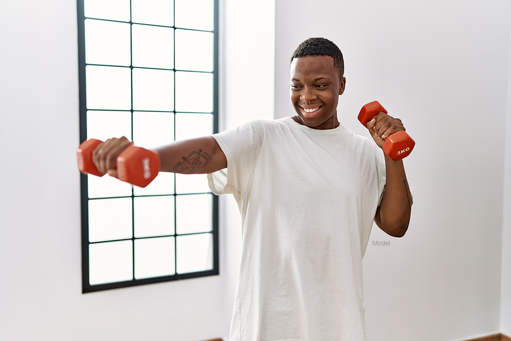 Gender neutral person working out